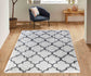 Marrakesh Trellis Shaggy Rug - Dark Cream