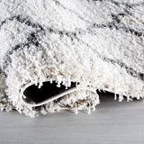 Marrakesh Trellis Shaggy Rug - Dark Cream