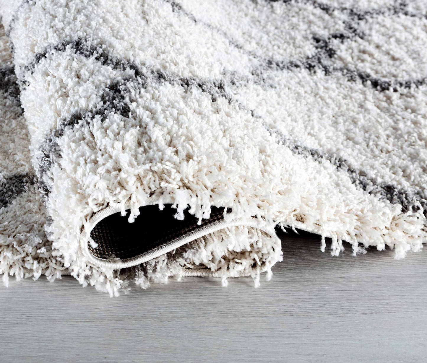 Marrakesh Trellis Shaggy Rug - Dark Cream