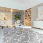 Marrakesh Trellis Shaggy Rug - Grey