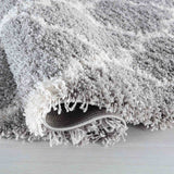 Marrakesh Trellis Shaggy Rug - Grey