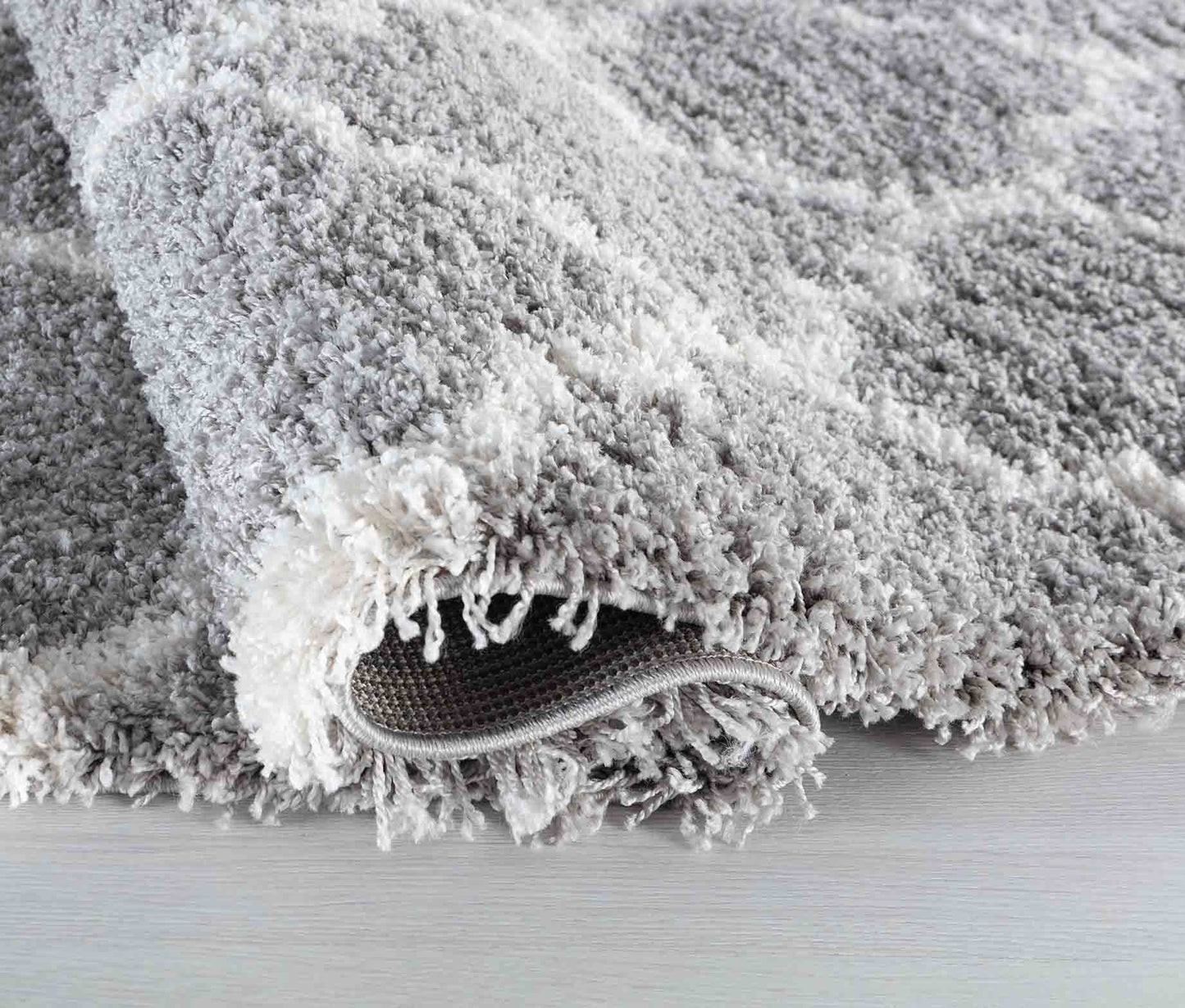 Marrakesh Trellis Shaggy Rug - Grey