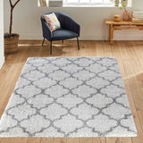 Marrakesh Trellis Shaggy Rug - Light Cream