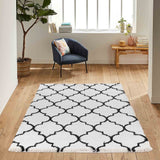 Marrakesh Trellis Shaggy Rug - Stone