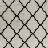 Marrakesh Bold Trellis Shaggy Rug - Stone