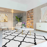 Marrakesh Bold Trellis Shaggy Rug 200x290 cm