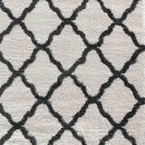 Marrakesh Bold Trellis Shaggy Rug - Dark Cream