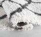 Marrakesh Bold Trellis Shaggy Rug - Dark Cream