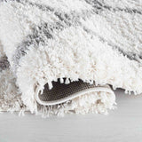 Marrakesh Bold Trellis Shaggy Rug - Light Cream