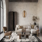 Mayfair Frame metallic rug, styled view 3