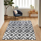 Marrakesh Distorted Checkered Shaggy Rug - Dark Cream