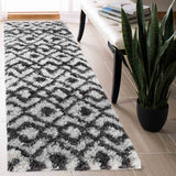 Marrakesh Distorted Checkered Shaggy Rug - Dark Cream