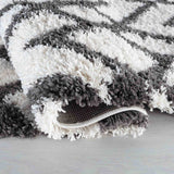 Marrakesh Distorted Checkered Shaggy Rug - Dark Cream