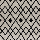 Marrakesh Distorted Checkered Shaggy Rug - Stone