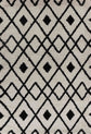 Marrakesh Distorted Checkered Shaggy Rug - Stone