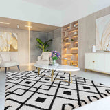 Marrakesh Distorted Checkered Shaggy Rug - 160x230 cm