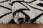 Marrakesh Distorted Checkered Shaggy Rug - Stone