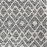 Marrakesh Distorted Checkered Shaggy Rug - Grey