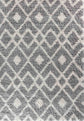 Marrakesh Distorted Checkered Shaggy Rug - Grey