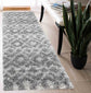 Marrakesh Distorted Checkered Shaggy Rug - Grey
