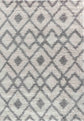 Marrakesh Distorted Checkered Shaggy Rug - Light Cream