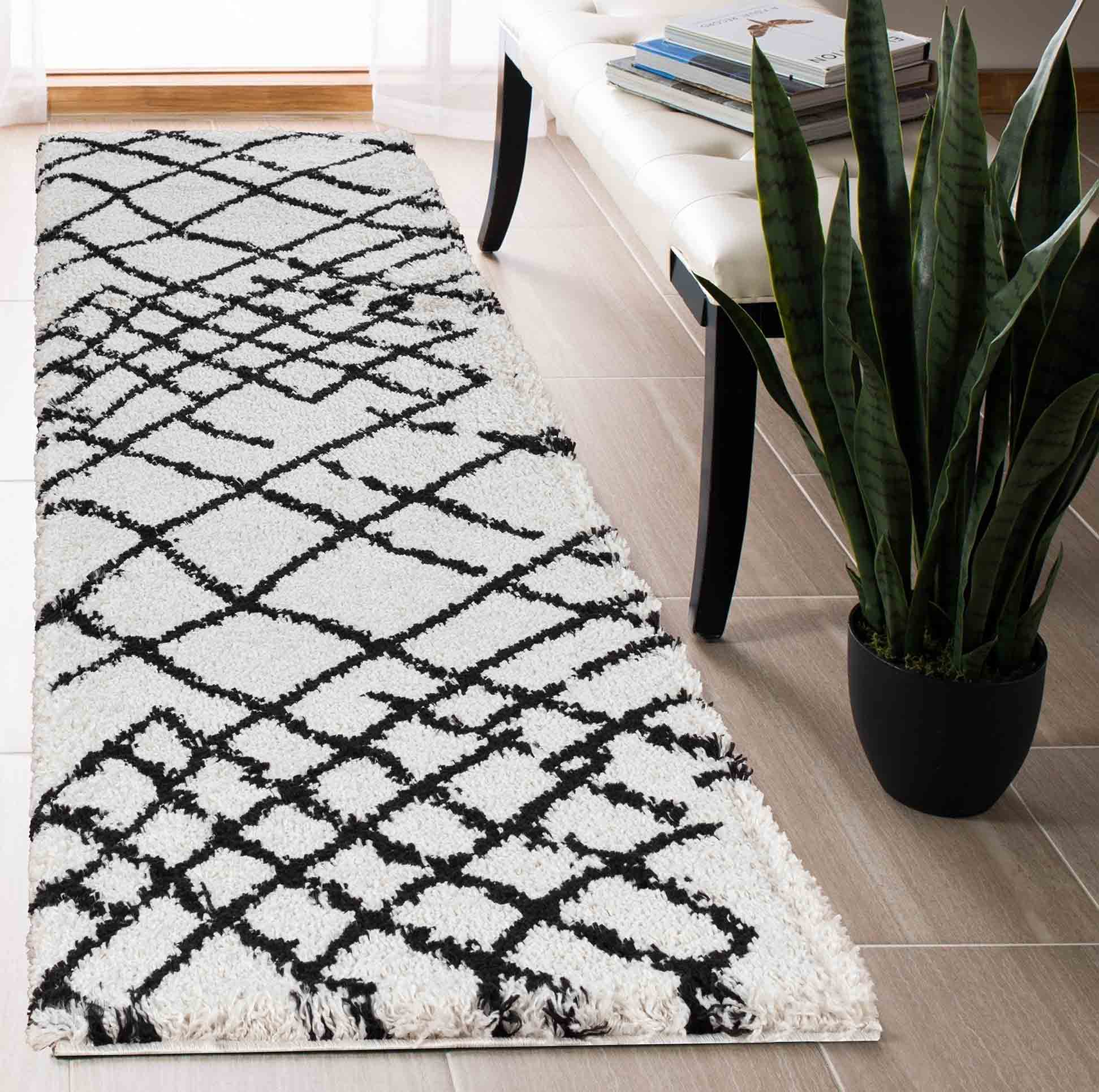 Marrakesh Abstract Shaggy Rug - Runners - 60x220 cm