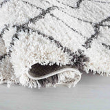 Marrakesh Abstract Shaggy Rug - Dark Cream