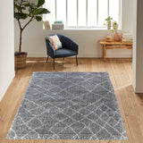 Marrakesh Abstract Shaggy Rug - Grey