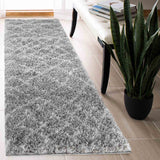 Marrakesh Abstract Shaggy Rug - Grey