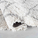 Marrakesh Abstract Shaggy Rug - Light Cream