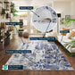Aqua Emperor Styra abstract rug, styled view 8