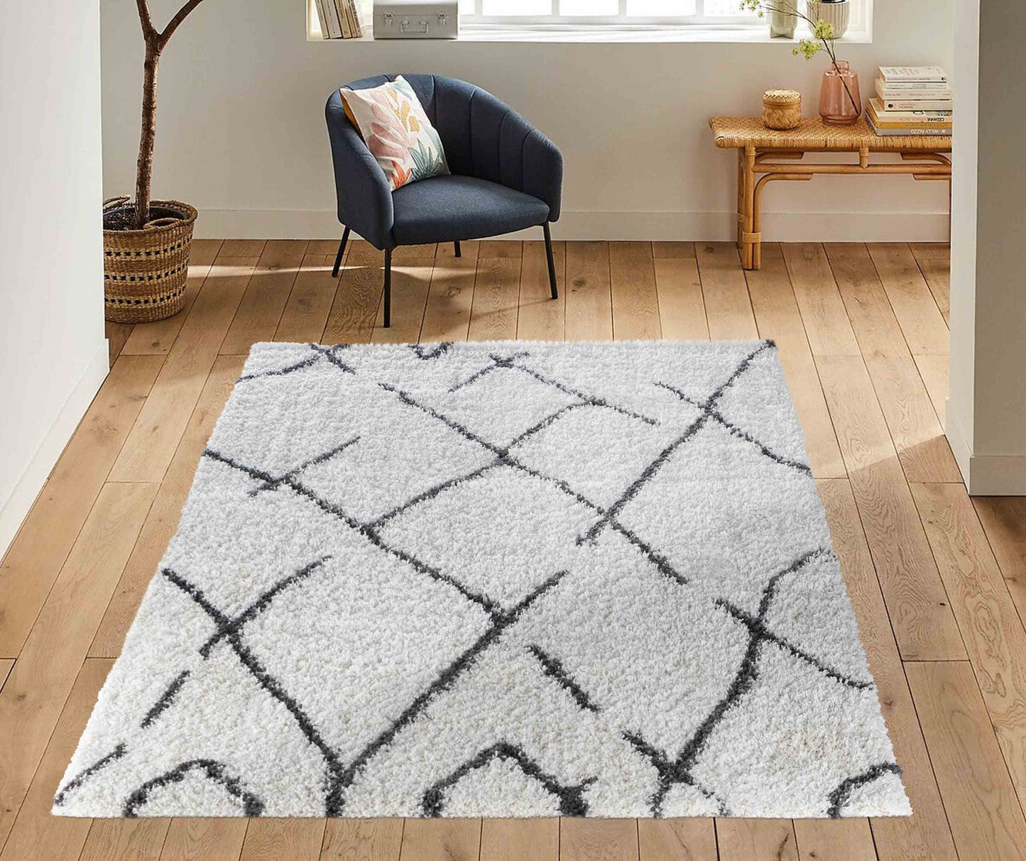 Marrakesh Scandi Shaggy Rug - Dark Cream