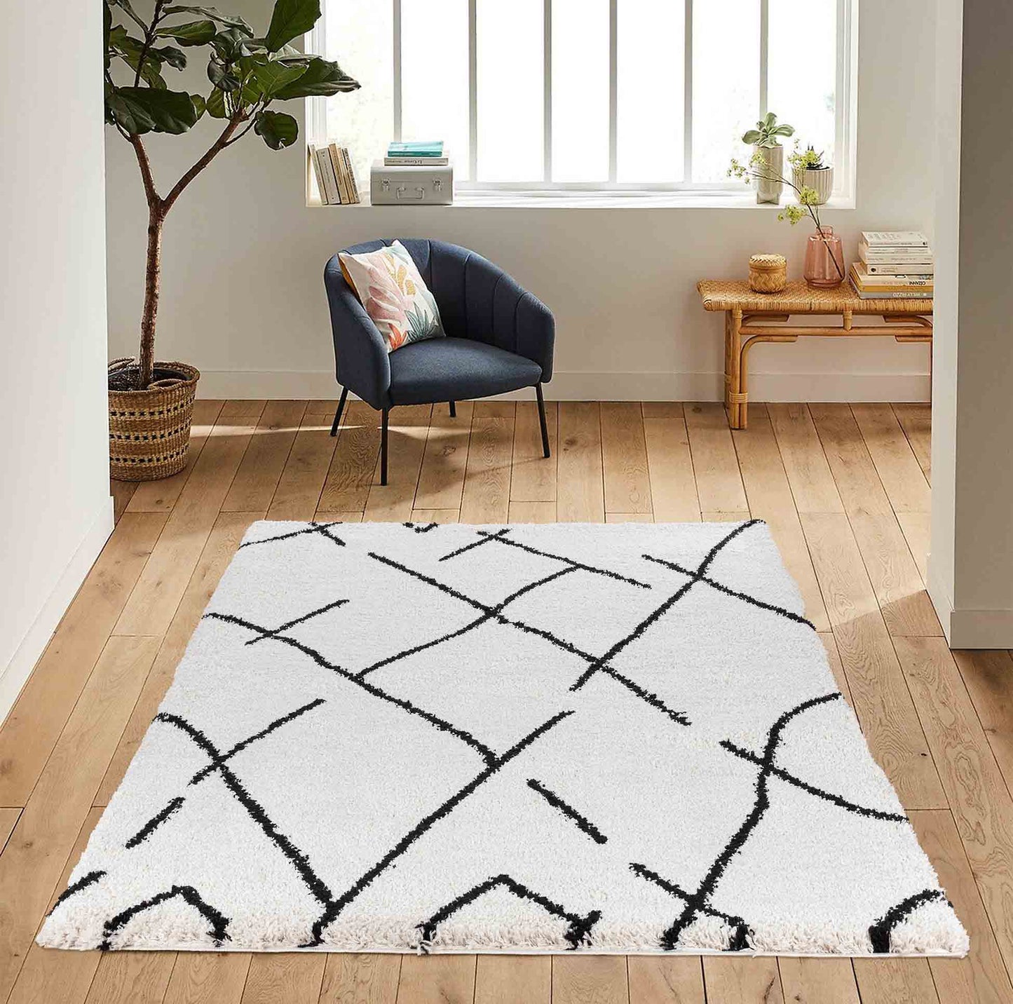 Marrakesh Scandi Shaggy Rug - Stone