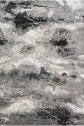 Elysium Mist metallic abstract rug, styled view 2