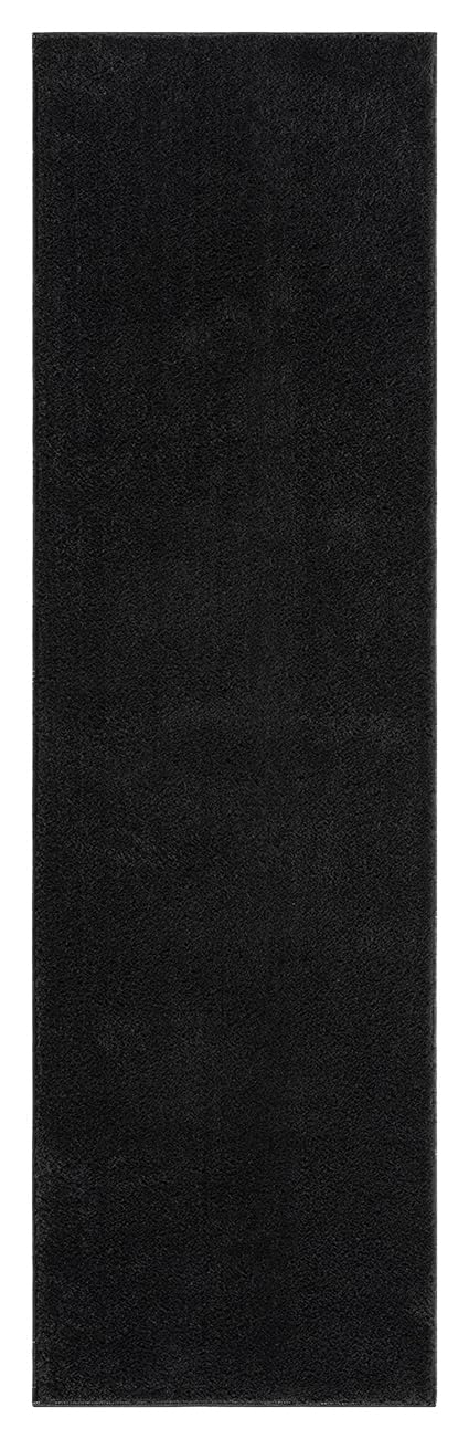 Comfy Washable Modern Living Room Rug Polyester Plain Indoor Area Rug with Low Pile - Anti-Slip Felt Backing Bedroom-Hallway Runner
