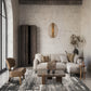 Mayfair Abyss metallic rug, styled view 3