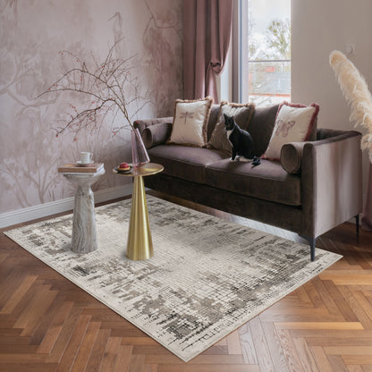 Mayfair Croc metallic rug, styled view