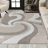 Valencia Swirl Caved Rug - Medium