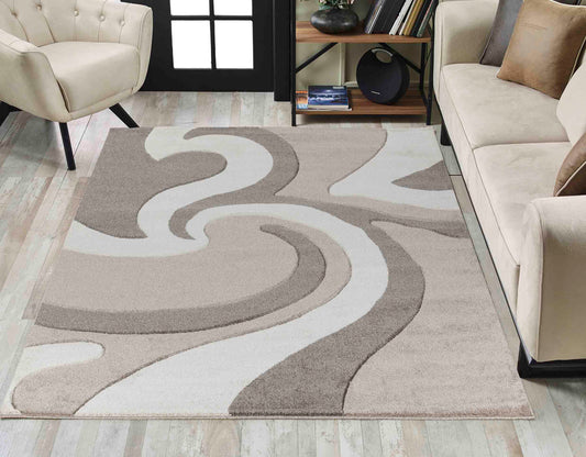 Valencia Swirl Caved Rug - Medium
