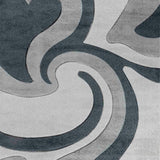 Valencia Swirl Caved Rug - Grey