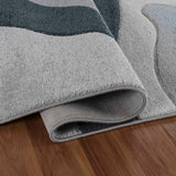 Valencia Swirl Caved Rug - Grey