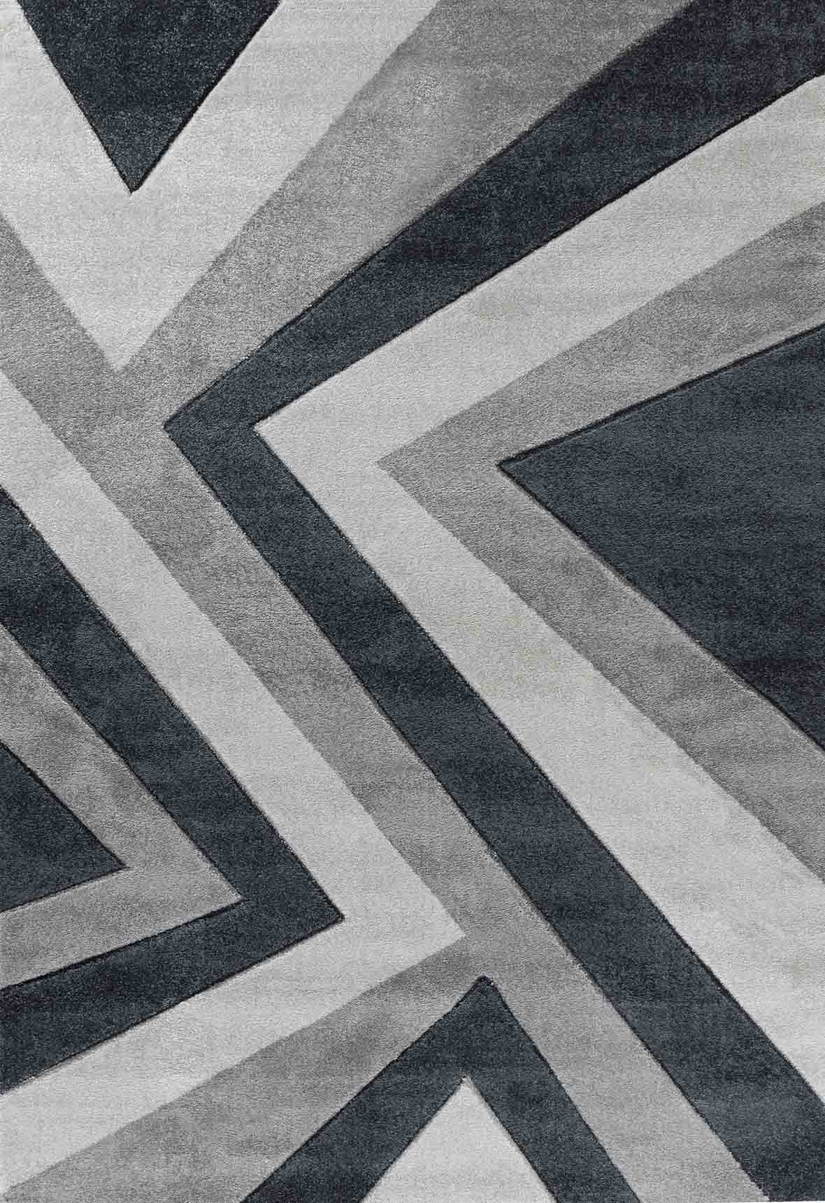 Valencia Zig Zag Caved Rug - Black