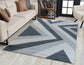 Valencia Zig Zag Caved Rug - Black