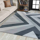 Valencia Zig Zag Caved Rug - Grey