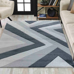 Valencia Zig Zag Caved Rug - Grey