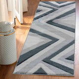 Valencia Zig Zag Caved Rug - Grey