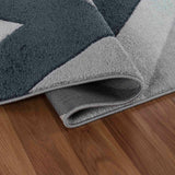 Valencia Zig Zag Caved Rug - Grey