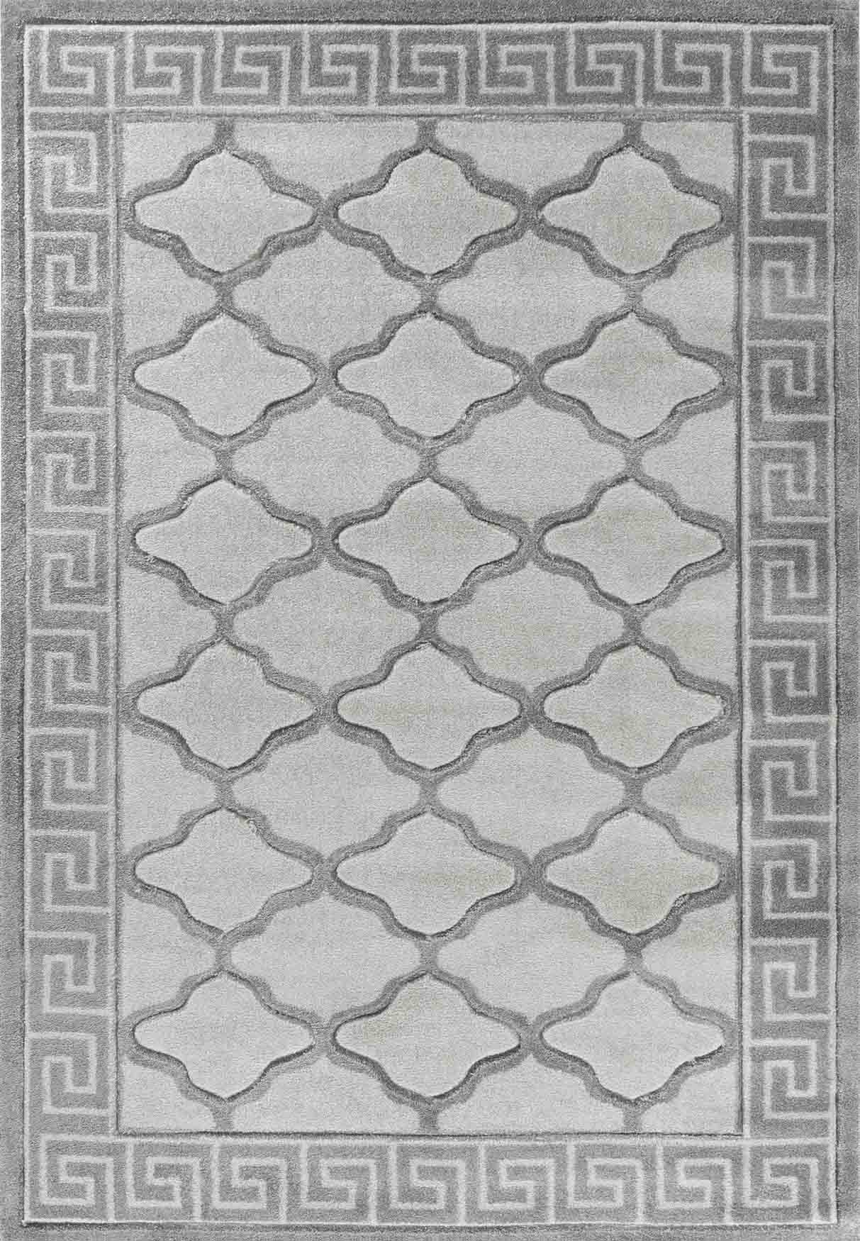 Valencia Trellis Caved Rug - Grey