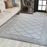 Valencia Trellis Caved Rug - Grey