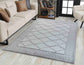 Valencia Trellis Caved Rug - Grey